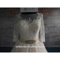 KB17287 Latest New Design Long Sleeves Wedding Gowns Puffy A Line Skirt Wedding Dress High Quality Lace Applique Bridal Gowns